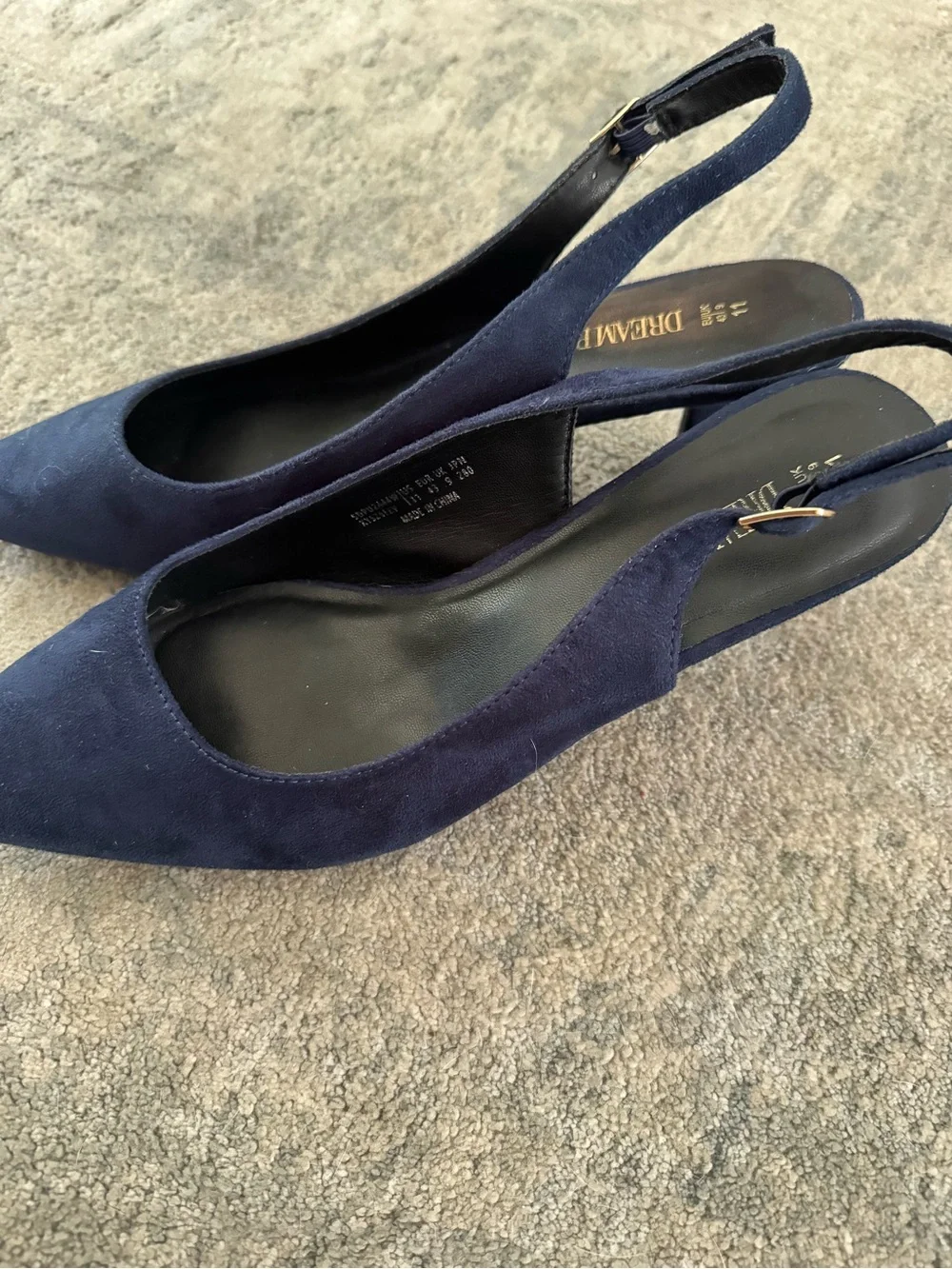 Navy Pointed Toe Slingback Pumps